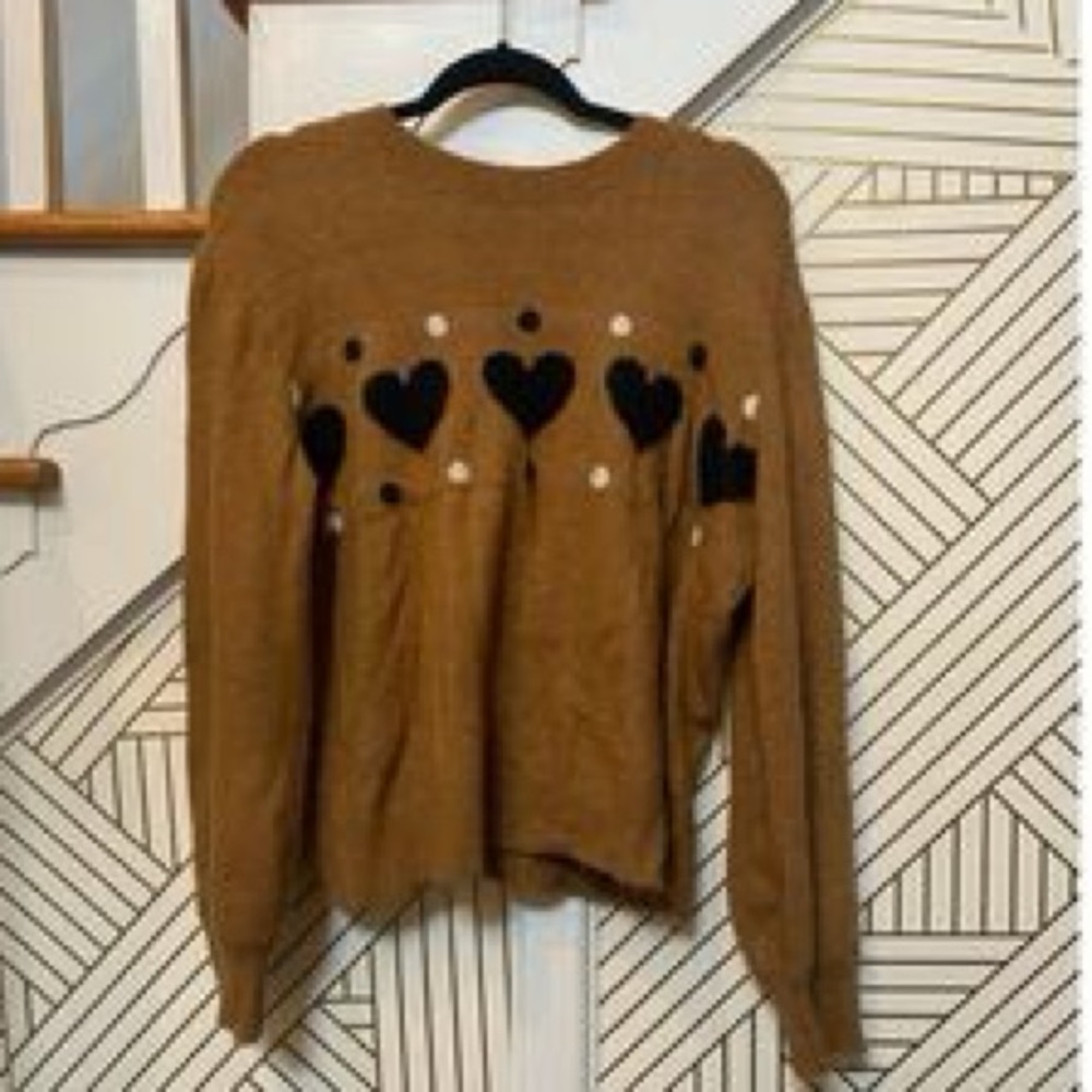 ANN TAYLOR Women Size Xl Hearts print Sweater
